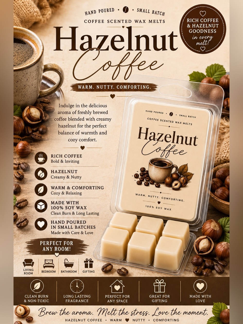 ☕ Hazelnut Coffee Wax Melts ☕